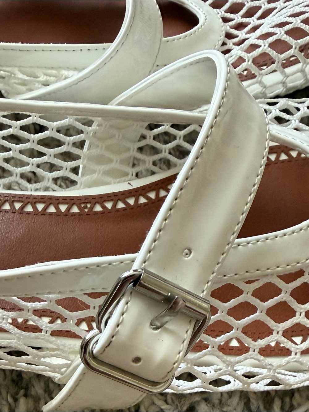 Women’s White Mary Jane Mesh Sandal - Picture 5 of 7